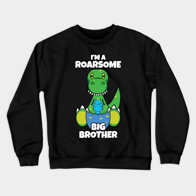 Roarsome Dinosaur Big Brother Crewneck Sweatshirt by Cupsie's Creations